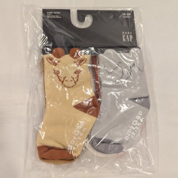 NWT Baby Gap Baby & Toddler Animal Crew Socks (4-Pack) - Picture 2 of 7